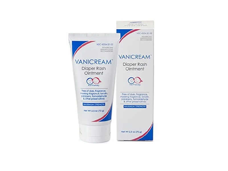 Vanicream Diaper Rash Cream tube with maximum strength zinc oxide formula