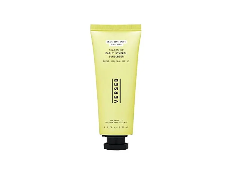 Versed Guards Up Daily Mineral Sunscreen SPF 35 peach squeeze tube