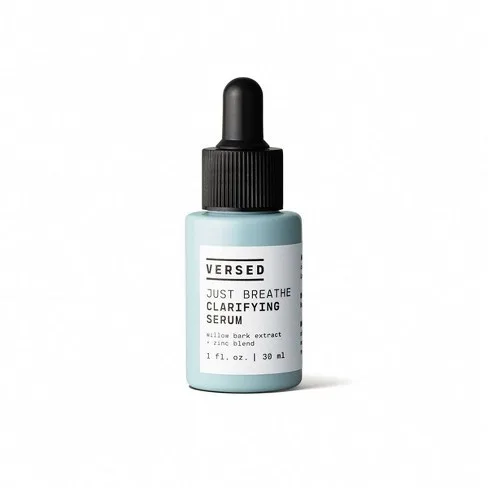 Versed Just Breathe Clarifying Serum 1 fl oz glass dropper bottle on a plain background