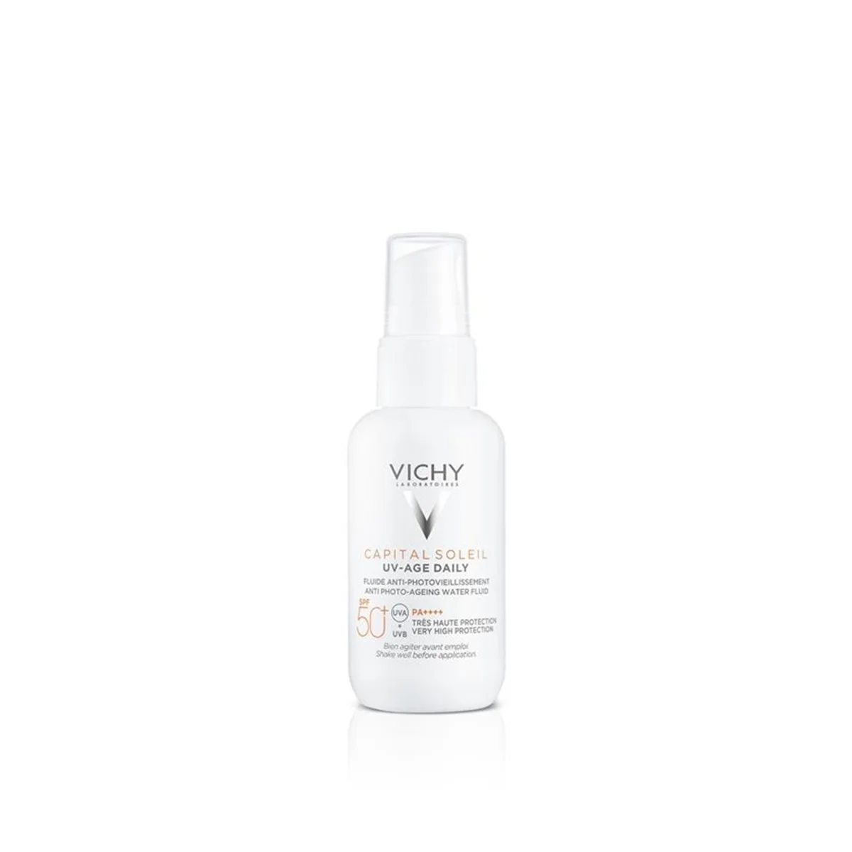 Vichy Capital Soleil UV Age Daily SPF 50 anti-aging sunscreen fluid bottle