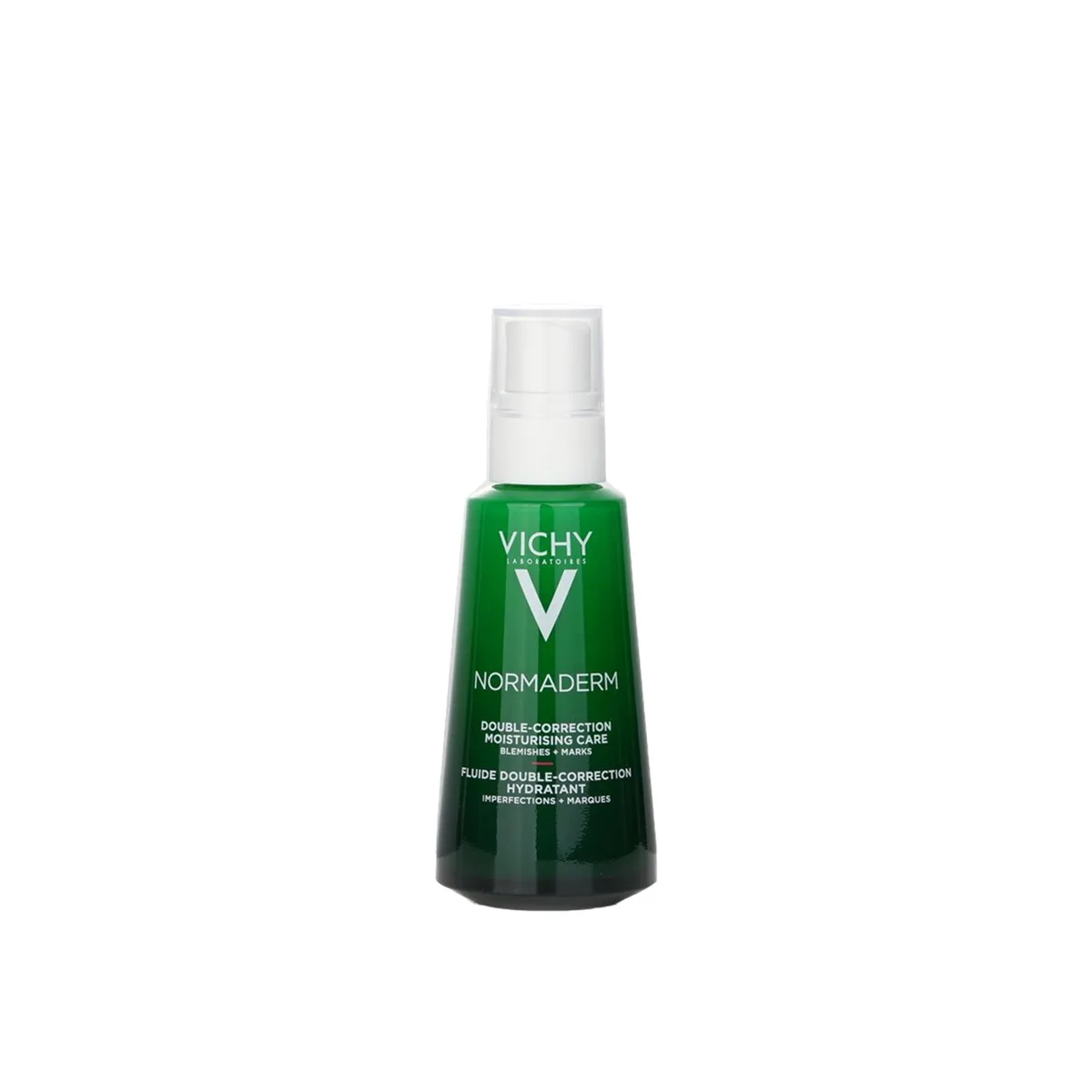 Vichy Normaderm Double Correction Daily Care 50 mL white pump bottle with green Normaderm branding