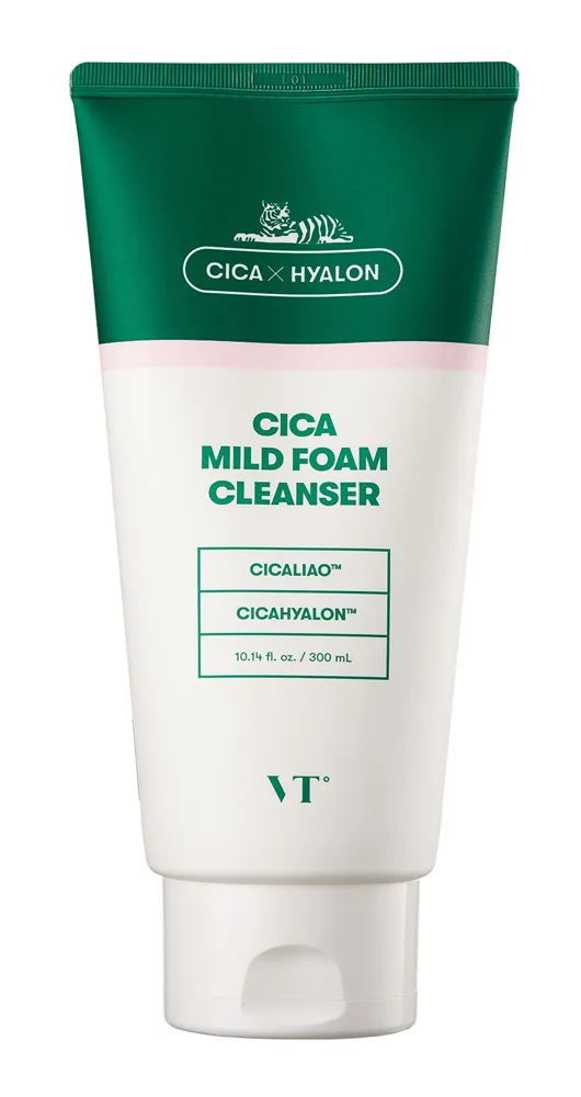 VT Cosmetics Cica Mild Foam Cleanser 300ml green tube