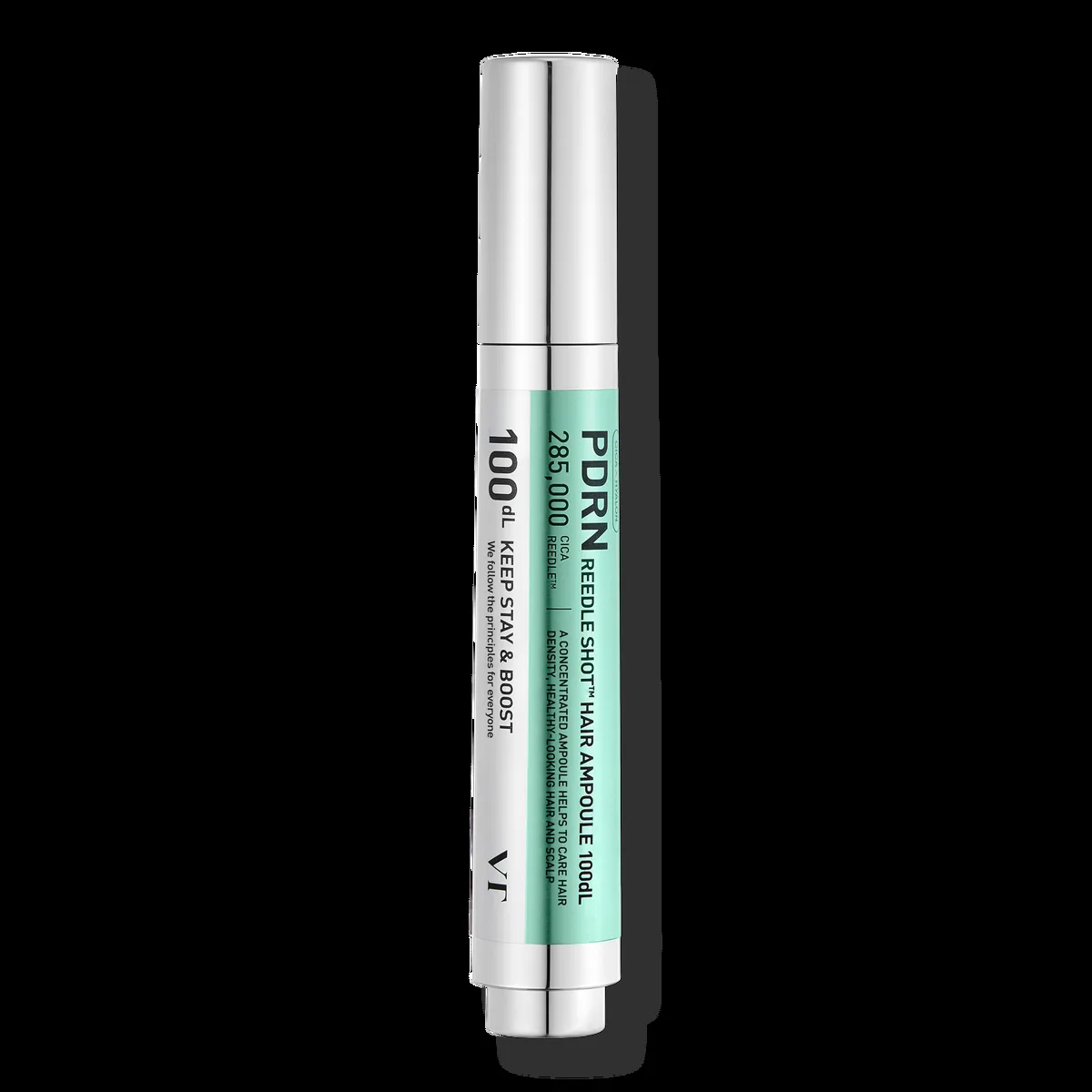VT Cosmetics PDRN Reedle Shot Hair Ampoule 100dL in frosted glass dropper bottle for scalp care