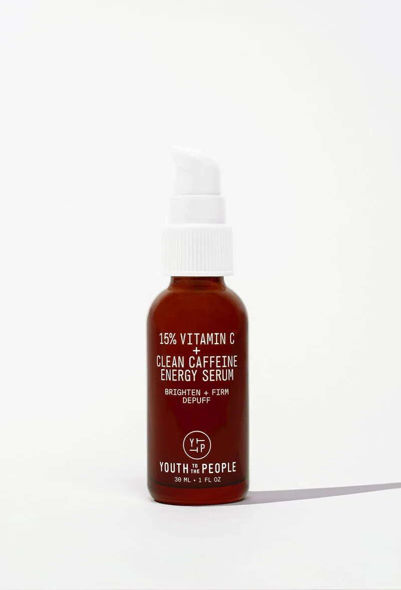 Youth to the People 15% Vitamin C + Clean Caffeine Energy Serum in amber glass dropper bottle