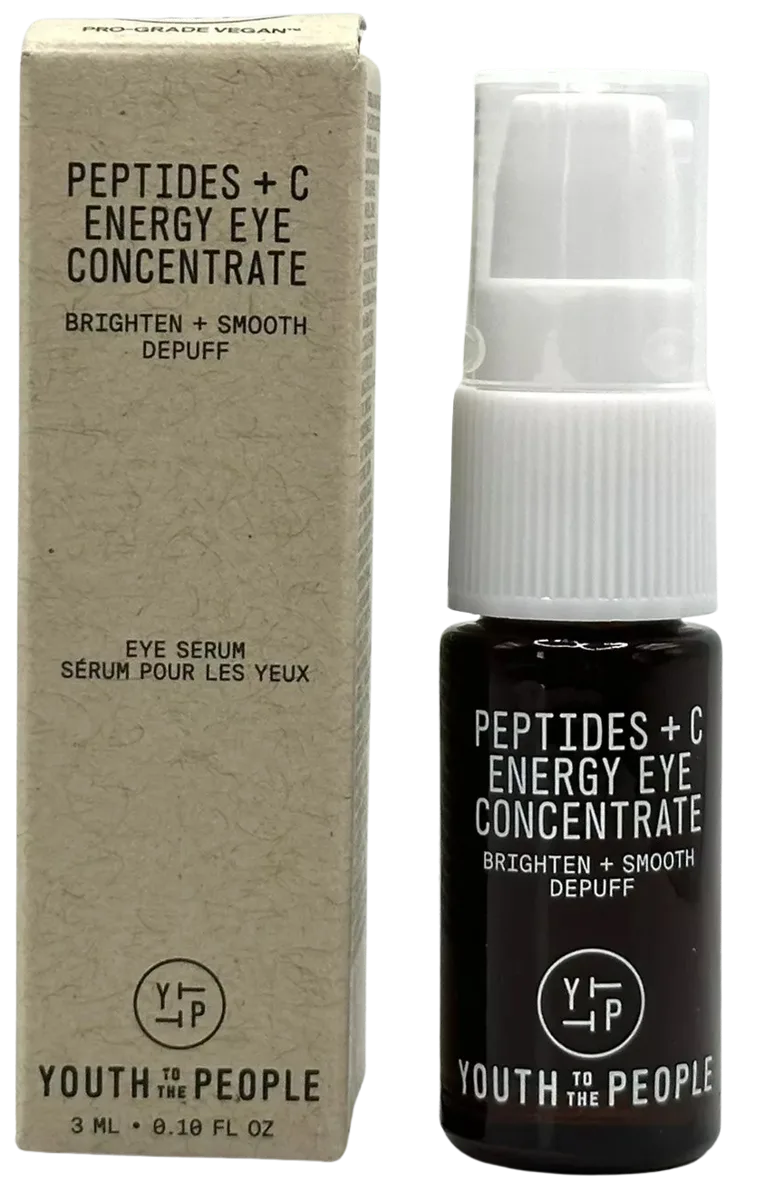 Youth to the People Peptide + C Energy Eye Concentrate in a slim tube with minimalist green and white label