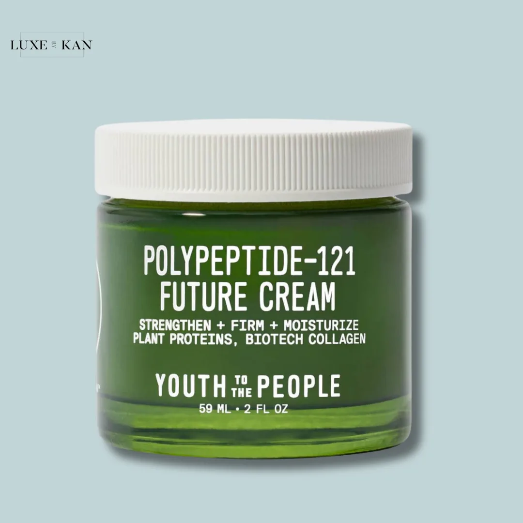 Youth to the People Polypeptide-121 Future Cream in a glass jar with green and white minimalist label